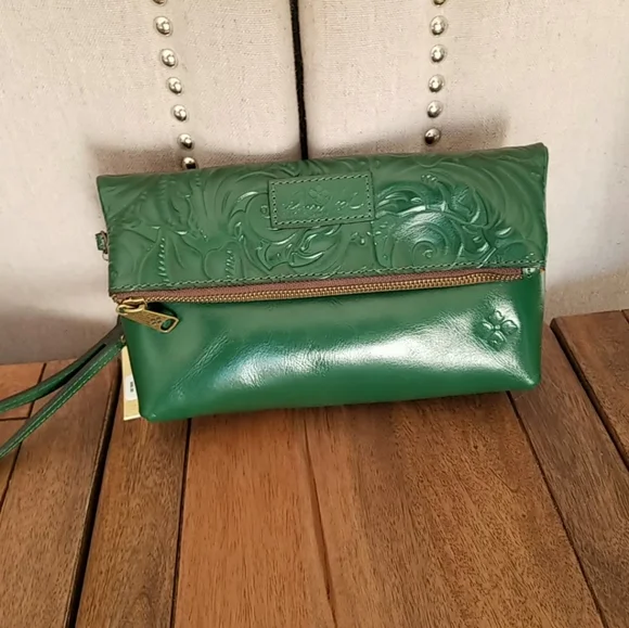 Patricia Nash Valerie Green Leather Clutch - Picture 12 of 15